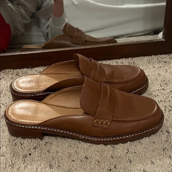 Madewell Tan Leather Slip-On Loafers - Picture 2 of 4